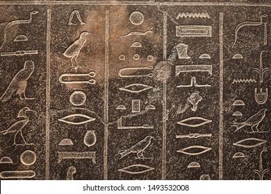 Egyptian Hieroglyphs Carved Sandstone Stock Photo 1493532008 | Shutterstock