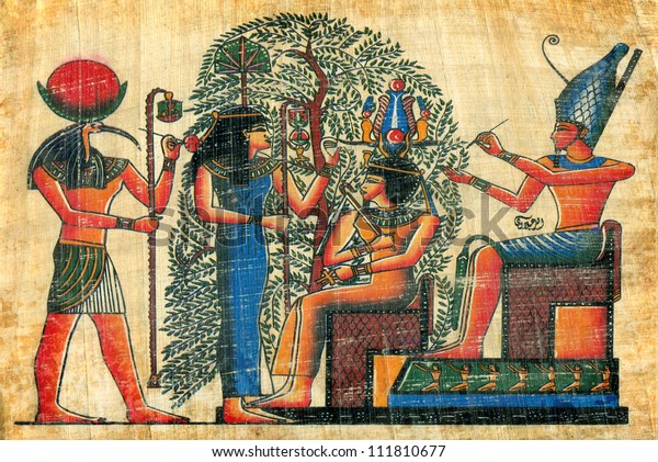 Egyptian Papyrus Elements Egyptian Ancient Civilization Stock Photo ...