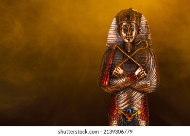 Egyptian Pharaoh Figurine Orange Smoke On Stock Photo 2139306779 ...