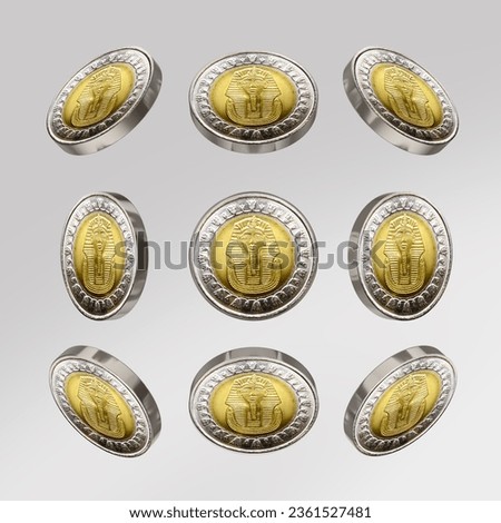 Egyptian Pound Coin Isolated on White Background