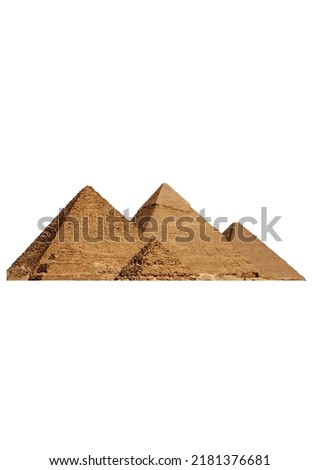 Egyptian pyramids isolated on a white background 
