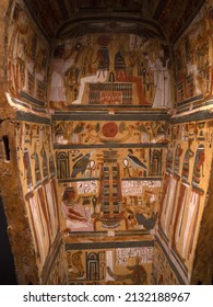 egyptian sarcophagus hieroglyphs close up - Shutterstock ID 2132188967