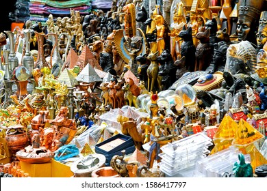 Egyptian Souvenirs Sold On Cairo Market Stall
