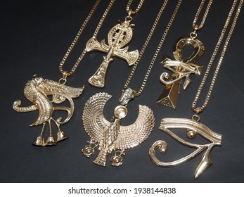 Egyptian Style Luxury Jewelry Isolated On A Dark Background