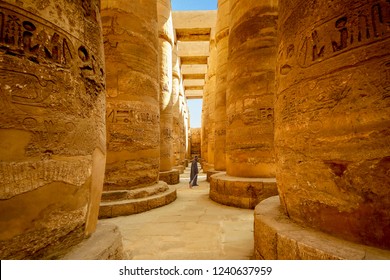 Egyptian temple guard in Karnak Complex, Luxor, Egypt