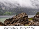 Eibsee, Bavaria, Germany. Lakescape in the Bavarian Alps. May 19, 2016