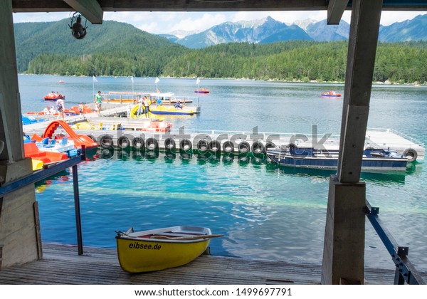 Eibsee Lake Bavaria Germany08082019 Beautiful Nature Stock Photo