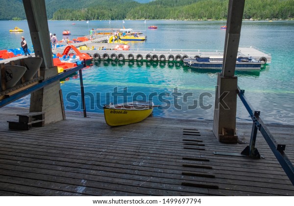 Eibsee Lake Bavaria Germany08082019 Beautiful Nature Stock Photo