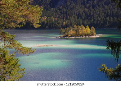 Eibsee natural lake, Garmisch-Partenkirchen, Bavaria, Germany - Shutterstock ID 1212059224