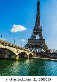 Eifel Tower From River Seine In Paris