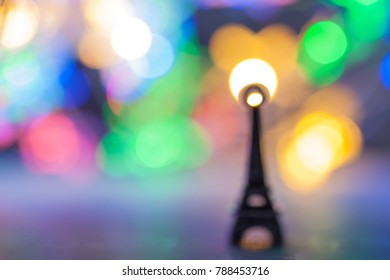 Eifel Tower. Romantic Valentine misfocus Lens blur background. Toned.