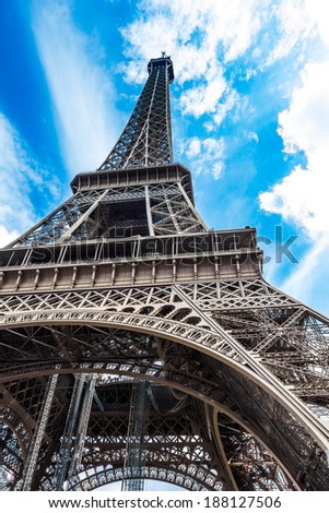 Similar – Eiffel Tower in summer on blue sky