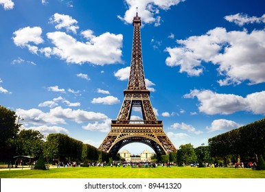 Eiffel Tower With Central Perspective.