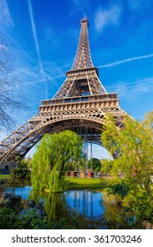 Eiffel Tower during spring time in Paris, France