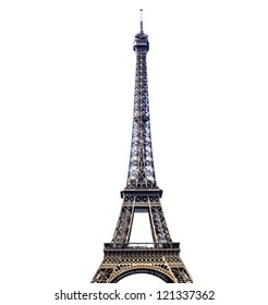 Eiffel Tower Isolated On White Background