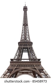 Eiffel tower isolated over the white background - Shutterstock ID 85458973