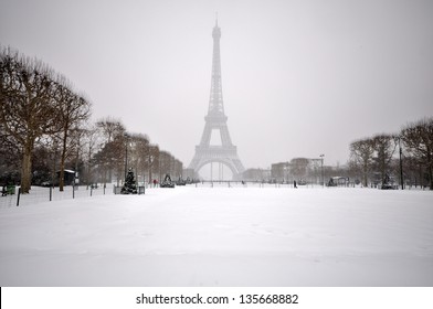 Eiffel Tower On A Winter Day