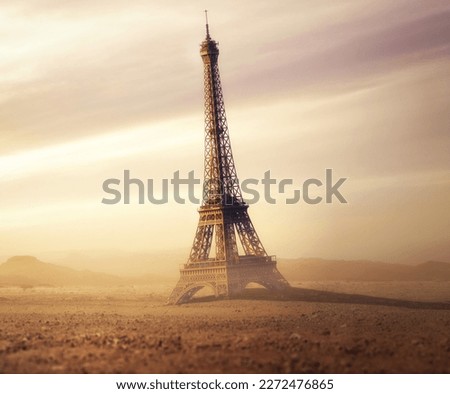 Eiffel Tower (Paris) abandoned and destroyed in the desert