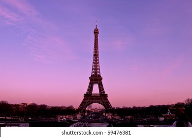 Eiffel Tower Paris France by sunset