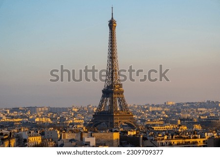 Eiffel tower in Paris, France during sunset