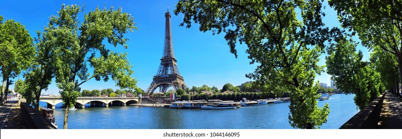 Eiffel Tower In Paris With Seine River