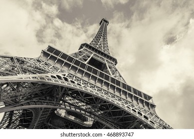 Eiffel Tower in Paris. Toned photo.