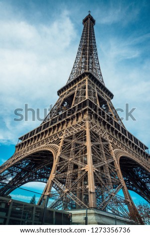 Similar – Eiffel Tower in summer on blue sky