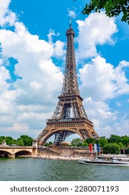 Eiffel Tower and Seine river in Paris, France - Shutterstock ID 2280071193