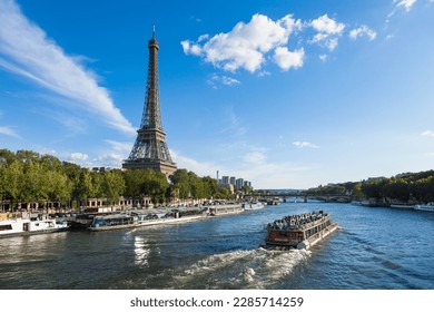 The Eiffel Tower and seine river in Paris, France - Powered by Shutterstock