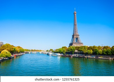 Eiffel Tower Or Tour Eiffel Is A Wrought Iron Lattice Tower On The Champ De Mars In Paris, France