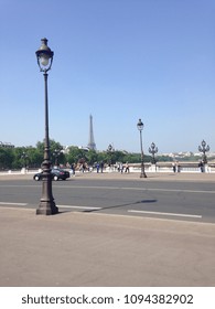 Eiffel tower view from the right side of Seine river. May 2018.