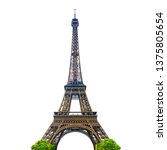 The Eiffel Tower with white background isolated. Paris, France. CLIPPING PATH.