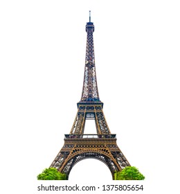 The Eiffel Tower with white background isolated. Paris, France. CLIPPING PATH. - Shutterstock ID 1375805654