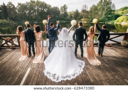 Eight people raised their hands at the wedding