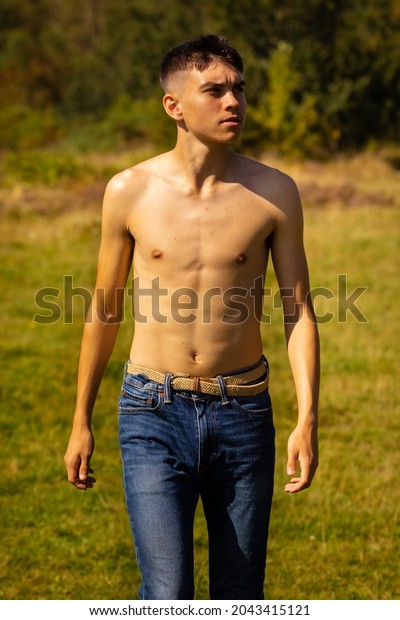 Eighteen Year Old Teenage Boy Walking Stock Photo (Edit Now) 2043415121