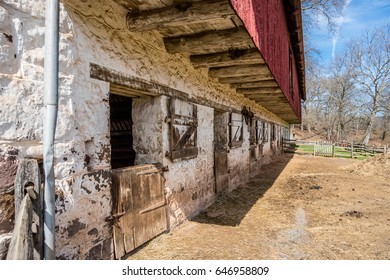 Eighteenth Century Barn Overhang And Stone Work Located In Southeast Pennsylvania.