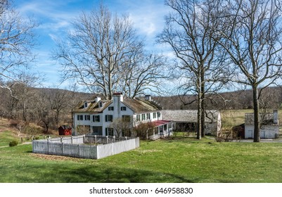 Eighteenth Century Farmhouse And Outbuildings Located In Southeast Pennsylvania.