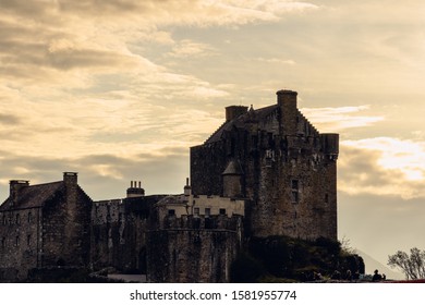 Eilean Donan castle golden sky - Shutterstock ID 1581955774