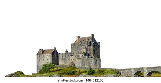 Eilean Donan Castle (Scotland) Isolated On White Background