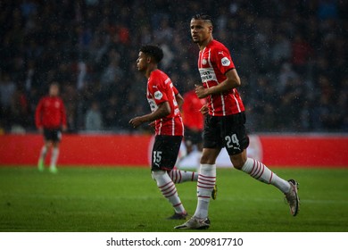 Eindhoven, Holland - Jul 14, 2021. PSV Eindhoven player Armando Obispo (Right) during a friendly match between PSV Einhoven and PAOK FC.