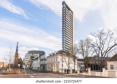 Eindhoven, The Netherlands, February 15, 2022; Cityscape with a view of the residential tower, the Vestedatoren in Eindhoven.