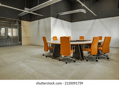 EindhovenNetherlands June 27 2021: Newly Built Office Space For Coworking With Modern And Trendy Looking Interior Without People