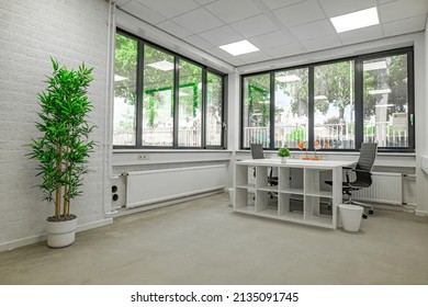 EindhovenNetherlands June 27 2021: Newly Built Office Space For Coworking With Modern And Trendy Looking Interior Without People