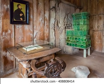 EISENACH, GERMANY - SEP 22: The Luther Room of the Wartburg in Germany on September 22, 2013. The Wartburg is situated on a 410 meters (1,350 ft) precipice to the southwest of the town of Eisenach.