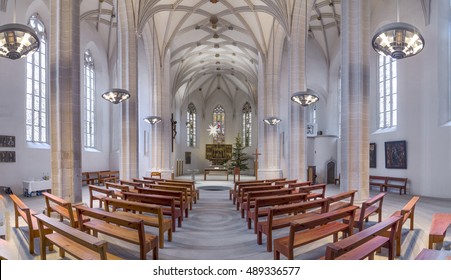 EISLEBEN, GERMNANY - JAN 16, 2016: inside famous St. Petri - Pauli church in Eisleben. It is the christening church of Martin Luther, the famous german reformer.