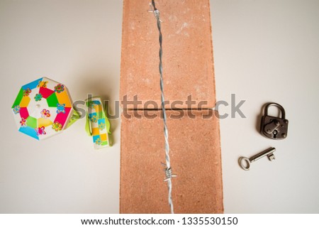 Either side of the wall, a concept on immigration issues