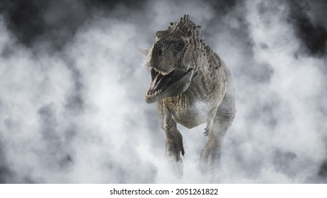 Ekrixinatosaurus Epitaph Dinosaur On Smoke Background