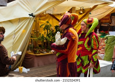 El Alamo, Madrid - May 2, 2022: El Alamo 2022 Medieval Market. A Actors Group