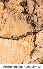 El Caminito del Rey is a spectacular path walking along railings in Ardales and Alora, Malaga, Spain.