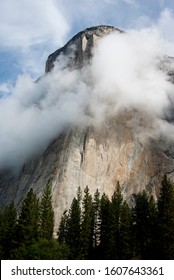 El Capitan Swathed In Clouds 